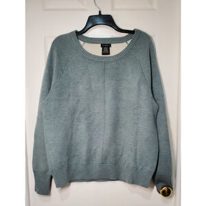 Max & Mia Women’s Knit Sweatshirt Sage Green Pullover Long Sleeve Size XL